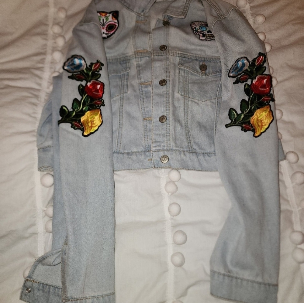 1 of a kind Custom Denim Jacket Cropped